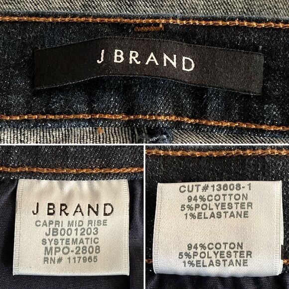 J. Brand Blue Mid Rise Capri Denim In Systematic Skinny Leg 27 - Picture 5 of 9